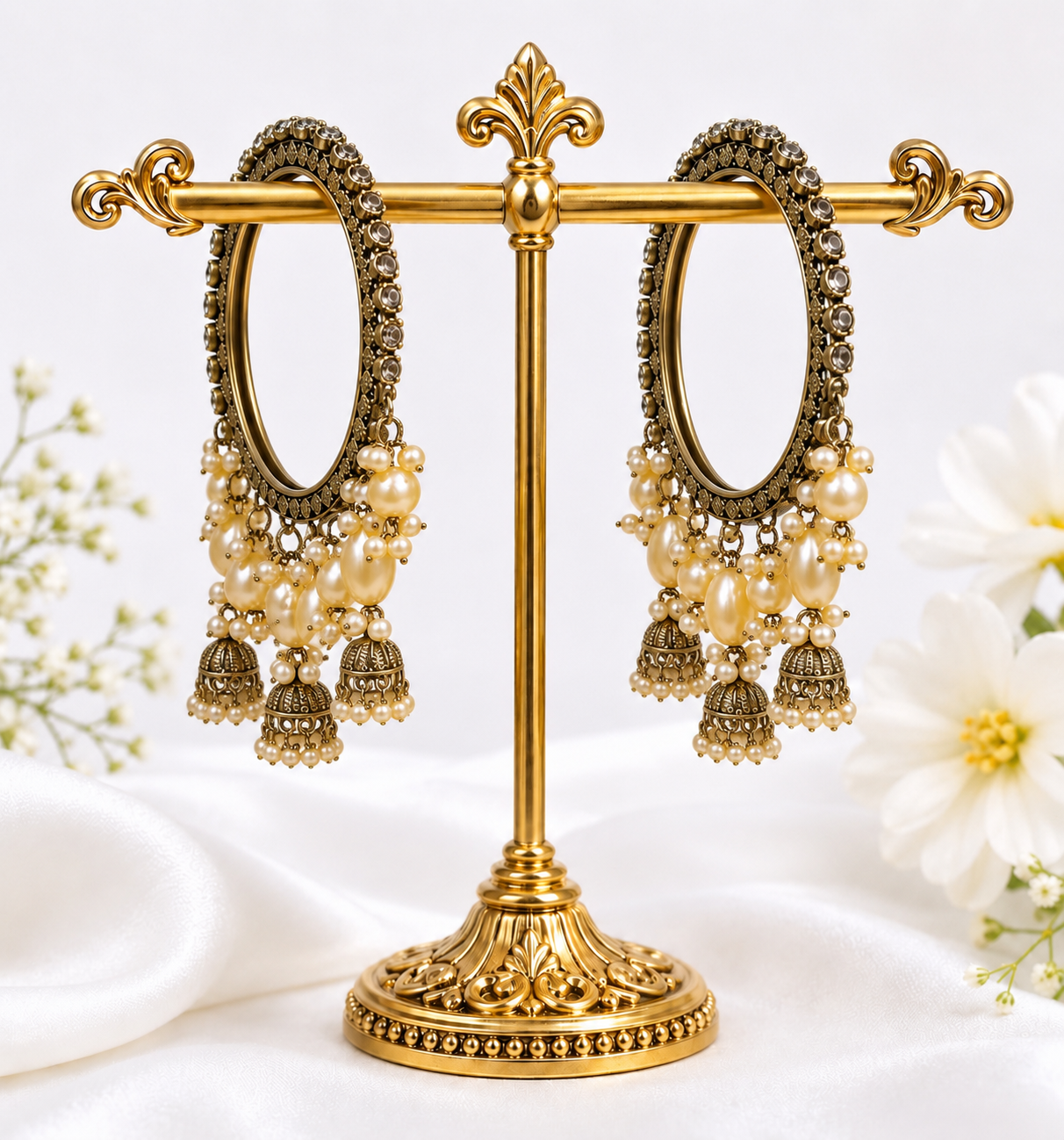 Shrikaa Antique Gold Hanging Jhumka Bangles - Style 103