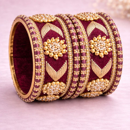 Shrika Velvet Bridal Bangles – Dual Tone Collection