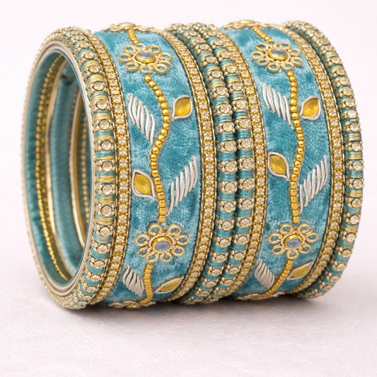 Shrika Velvet Bangles – Traditional Multi-Color Design