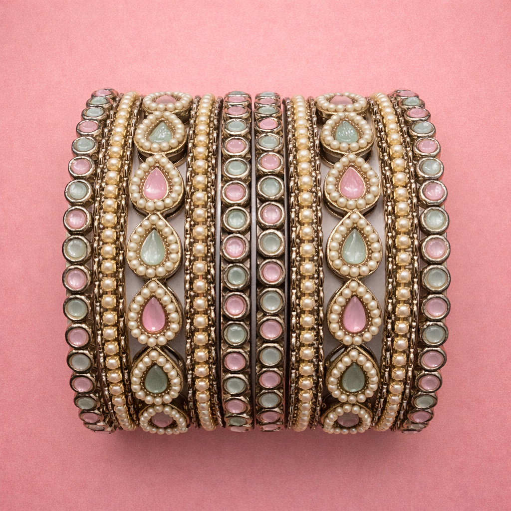 Shrikaa Multicolor Stone Bangles – Traditional Party Wear