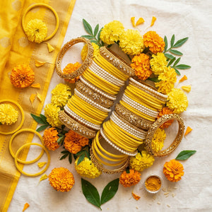 Sunny Celebrations: How to Style the Perfect Haldi Bangles Stack