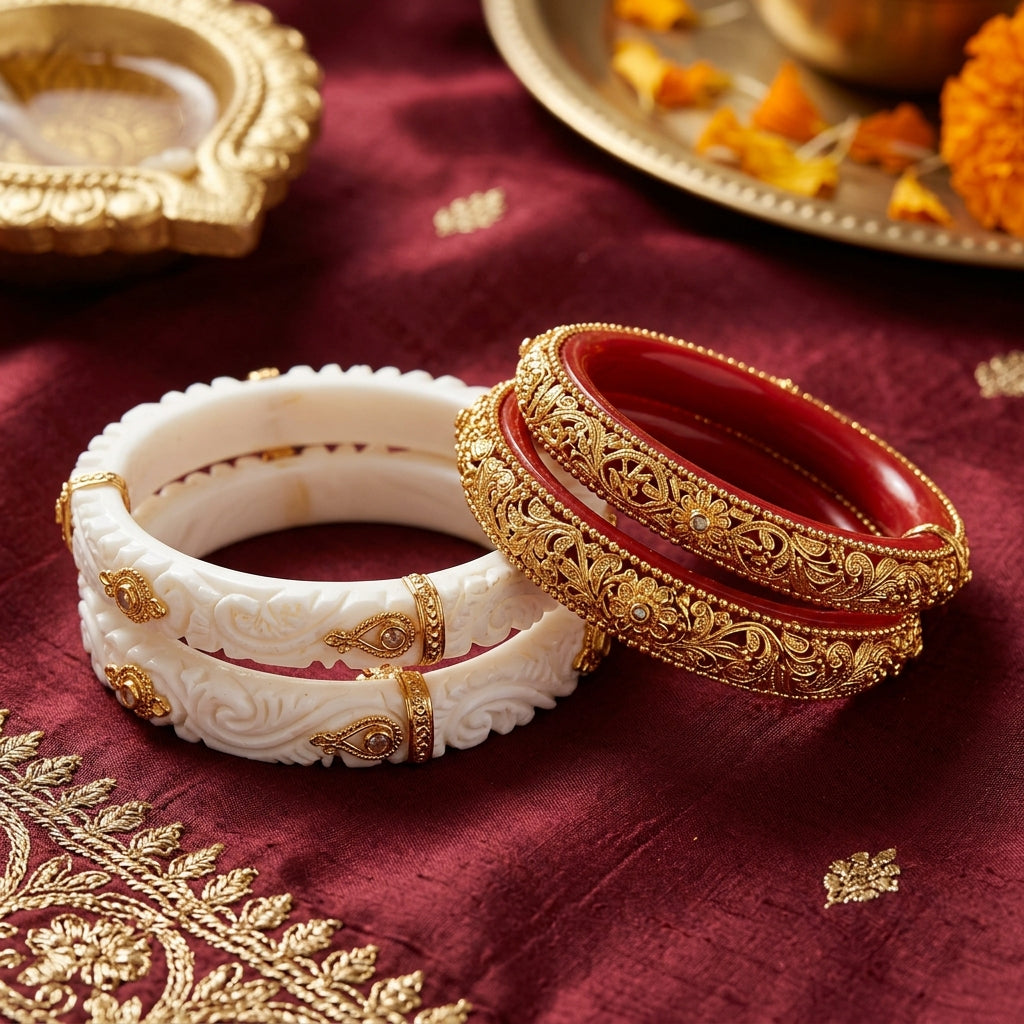 The Sacred Red & White: Meaning, History & Modern Styling of Shakha Pola Bangles