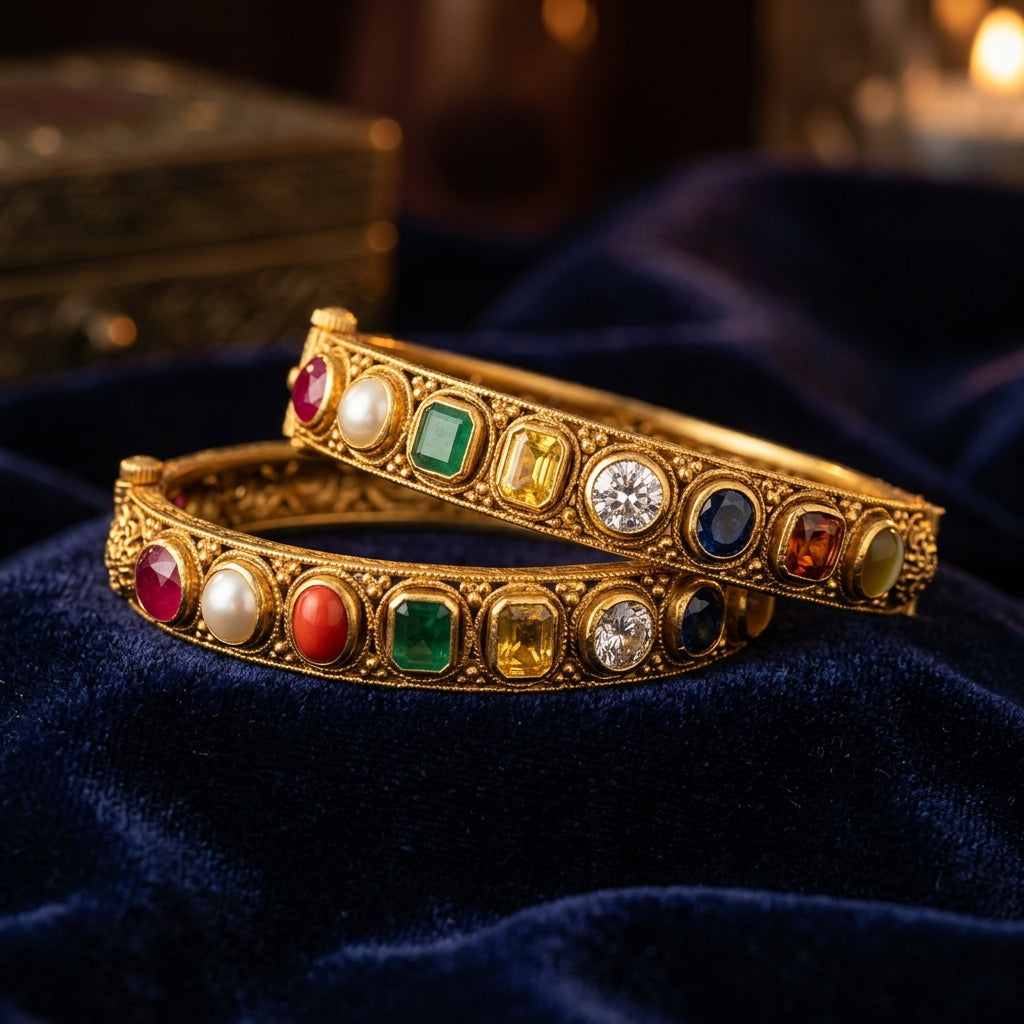 The Celestial Charm: Meaning, Styling & History of Navratna Bangles
