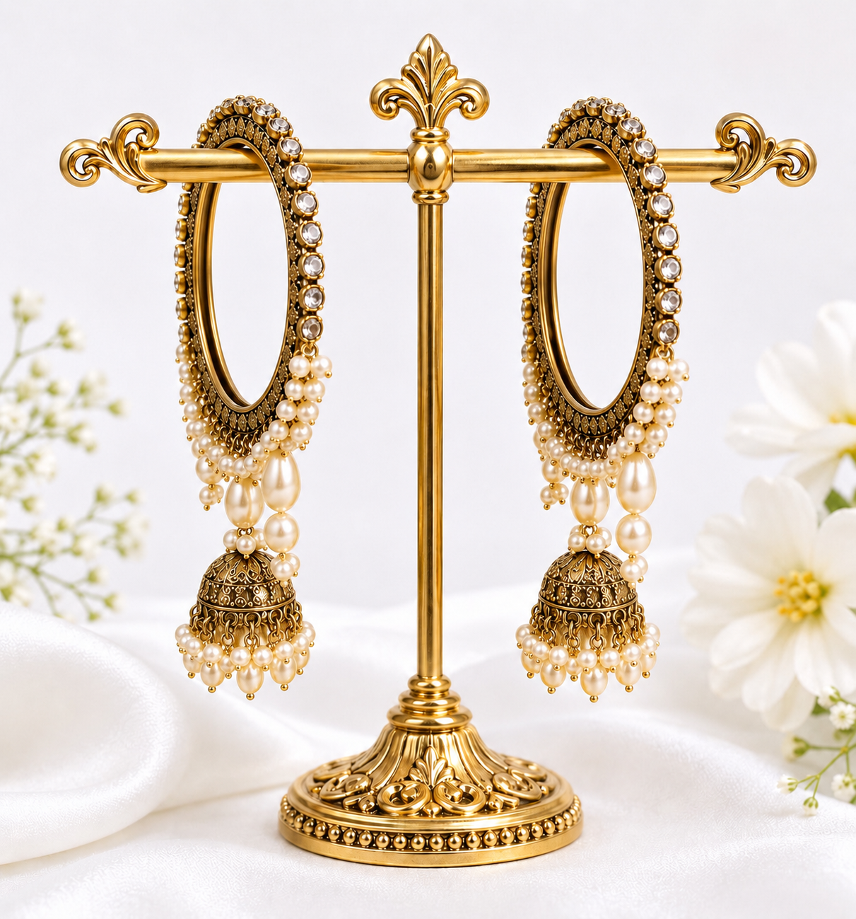 Shrikaa Antique Gold Hanging Jhumka Bangles - Style 102