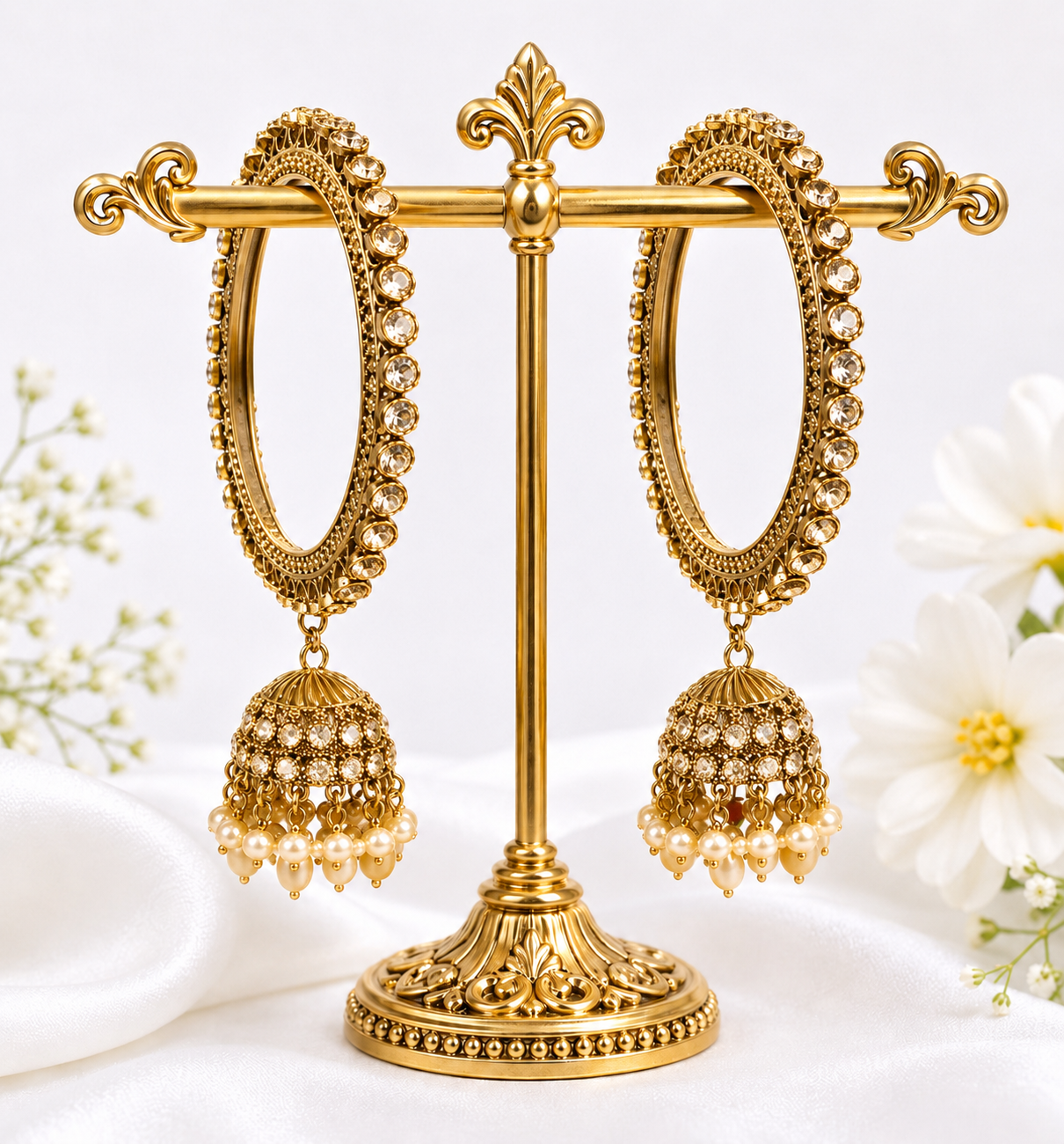 Shrikaa Antique Gold Hanging Jhumka Bangles - Style 107