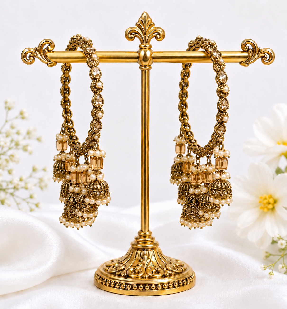 Shrikaa Antique Gold Hanging Jhumka Bangles - Style 122