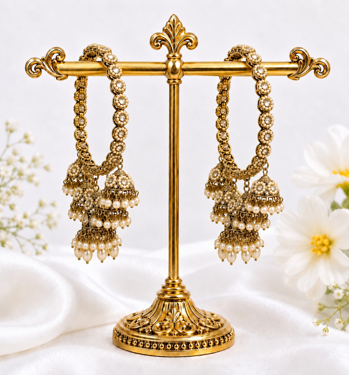 Shrikaa Antique Gold Hanging Jhumka Bangles - Style 140