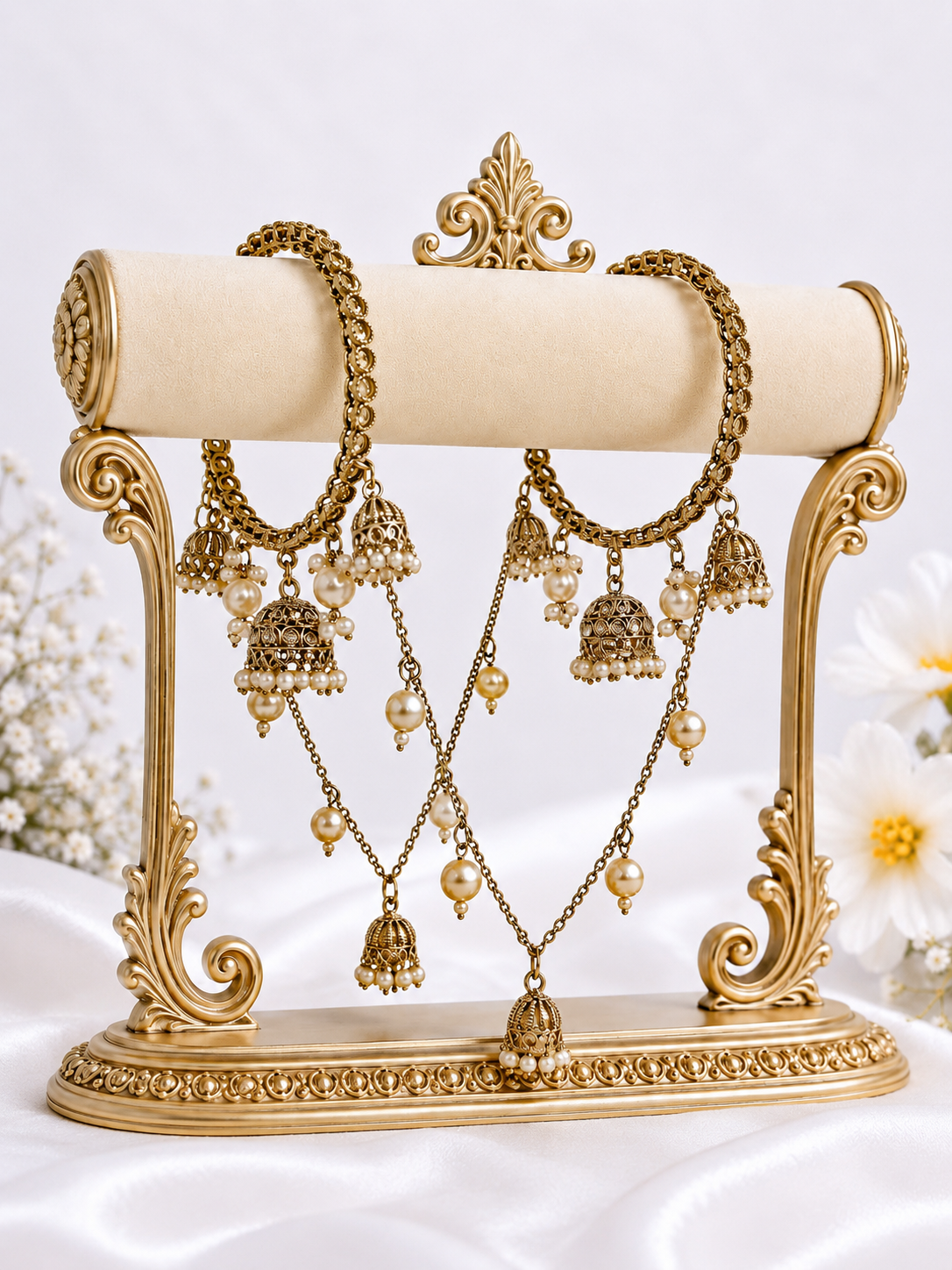 Shrikaa Antique Gold Hanging Jhumka Bangles - Style 154