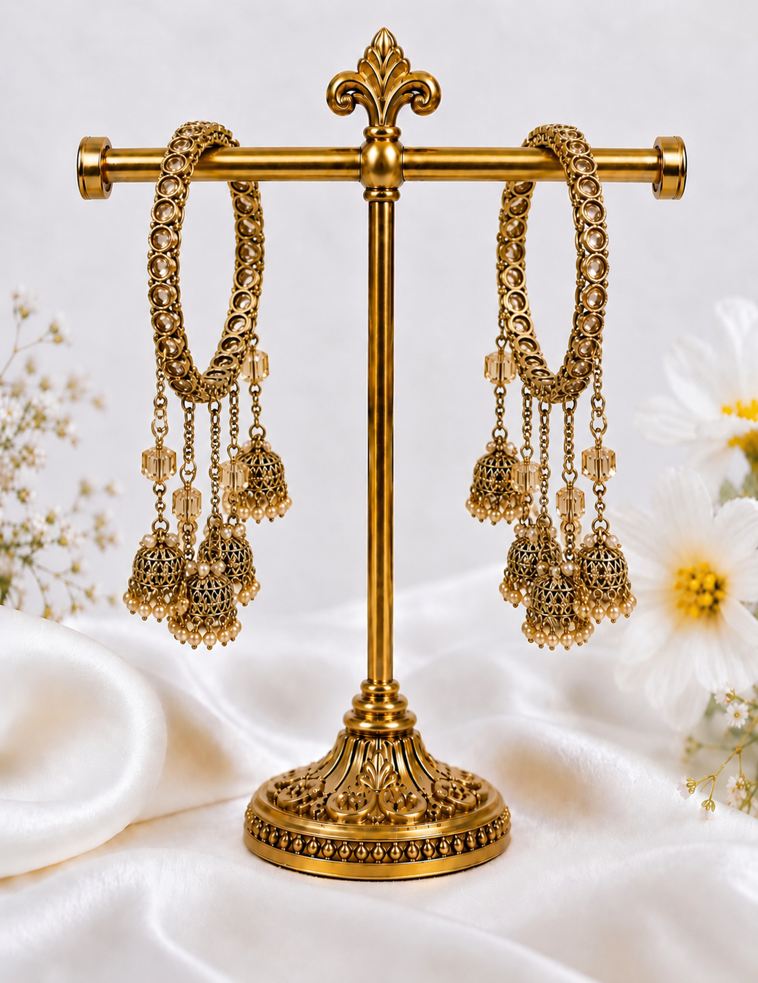 Shrikaa Antique Gold Hanging Jhumka Bangles - Style 181