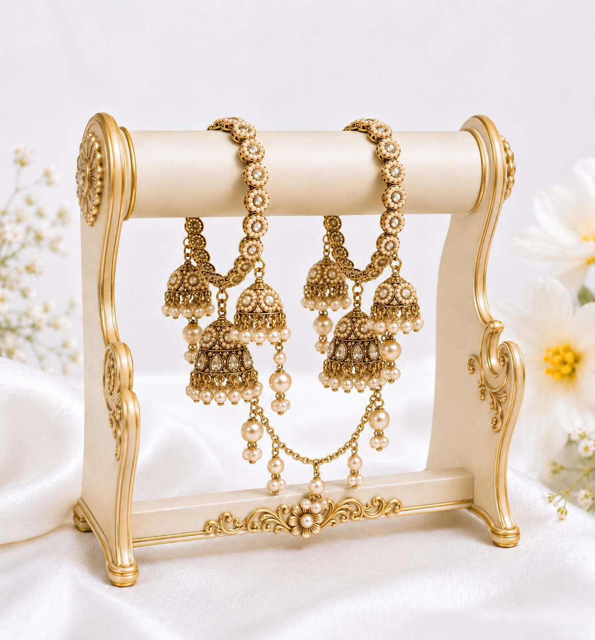 Shrikaa Antique Gold Hanging Jhumka Bangles - Style 182