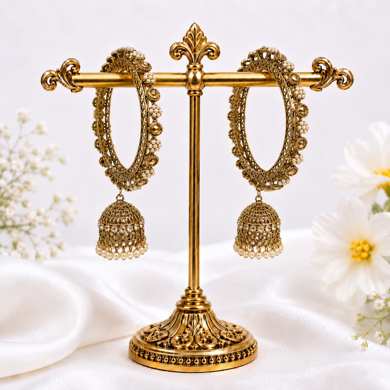 Shrikaa Antique Gold Hanging Jhumka Bangles - Style 196