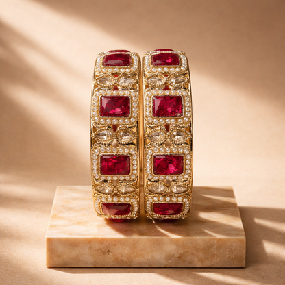 Shrikaa 2 Pcs Kada Set - Antique