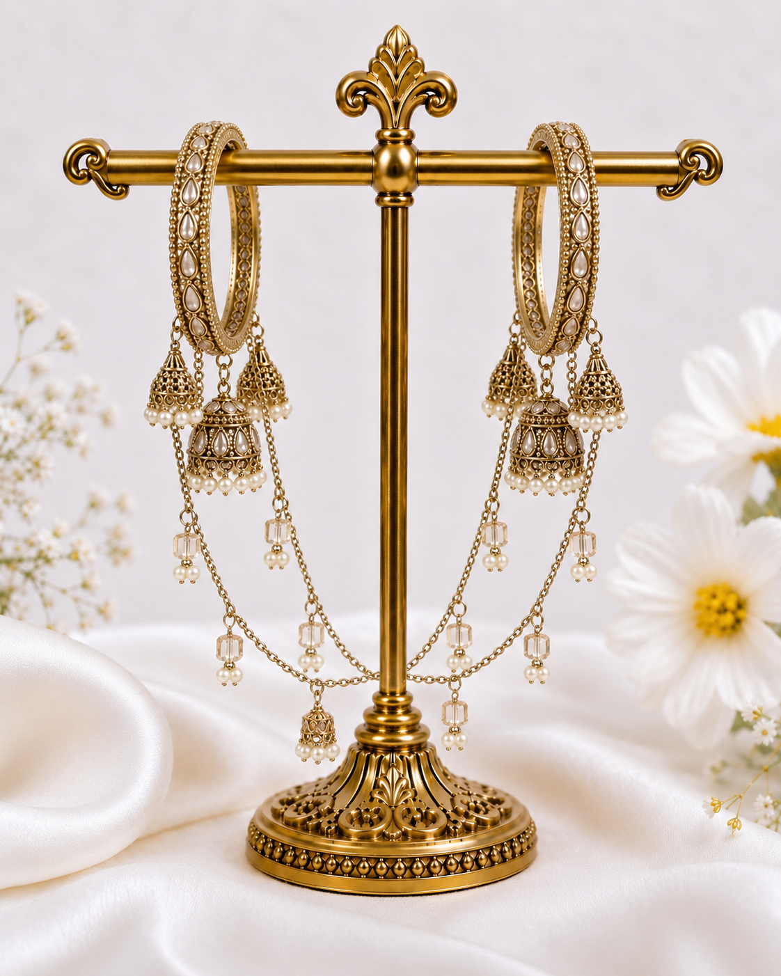 Shrikaa Antique Gold Hanging Jhumka Bangles - Style 200