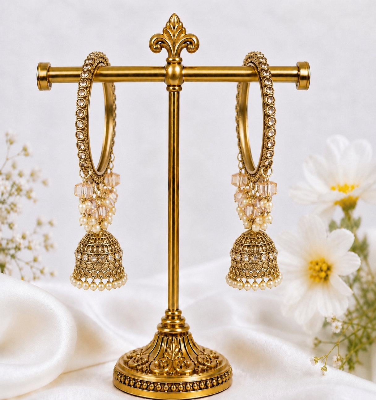 Shrikaa Antique Gold Hanging Jhumka Bangles - Style 201