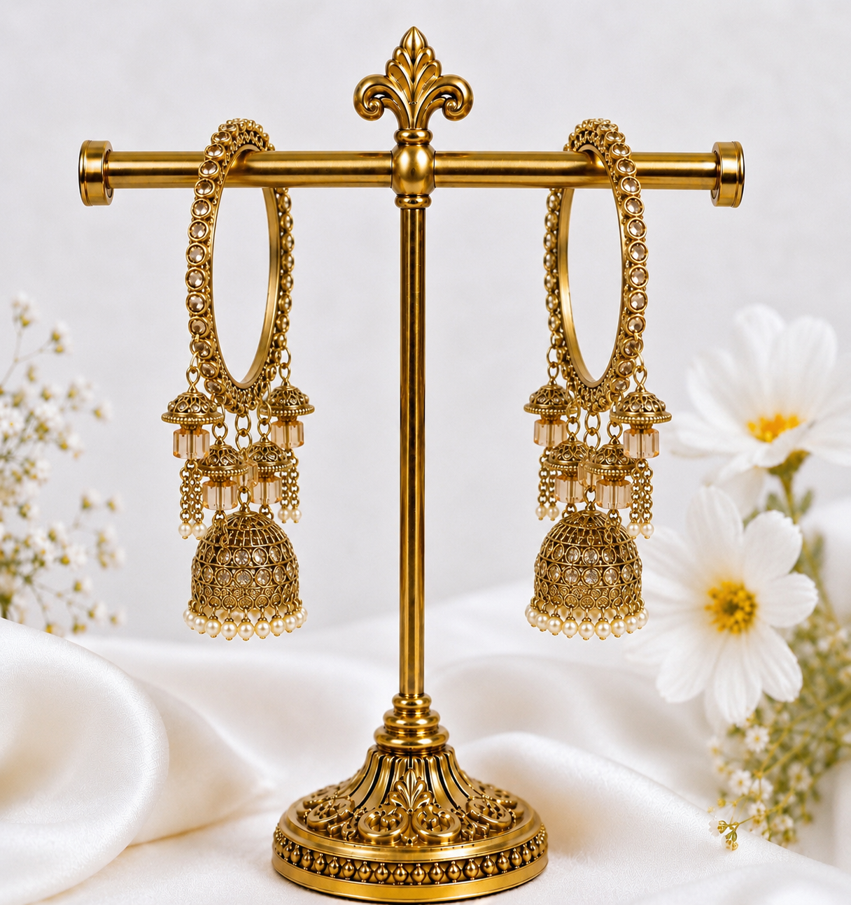 Shrikaa Antique Gold Hanging Jhumka Bangles - Style 203