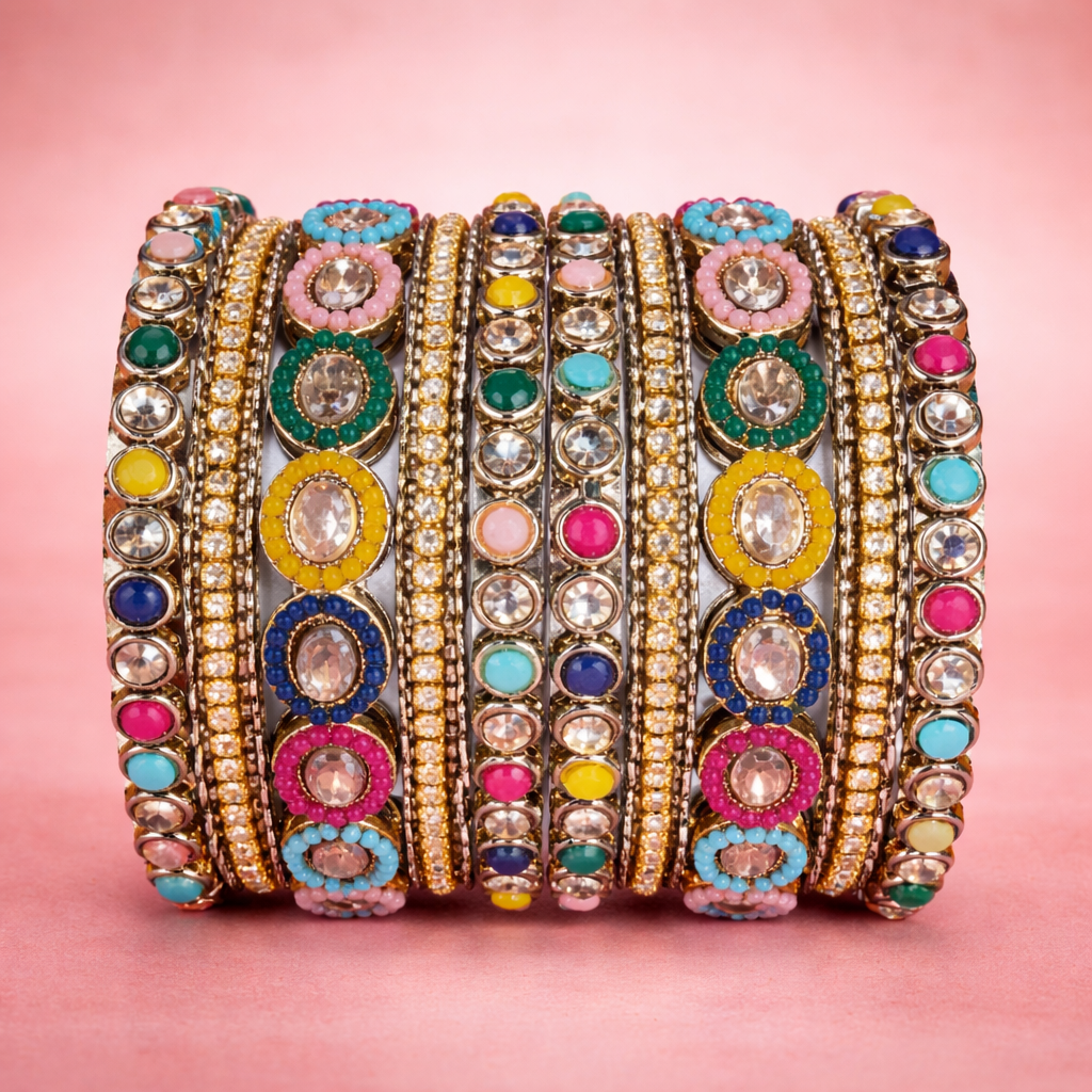Shrikaa Designer Stone Bangles – Traditional Party Wear