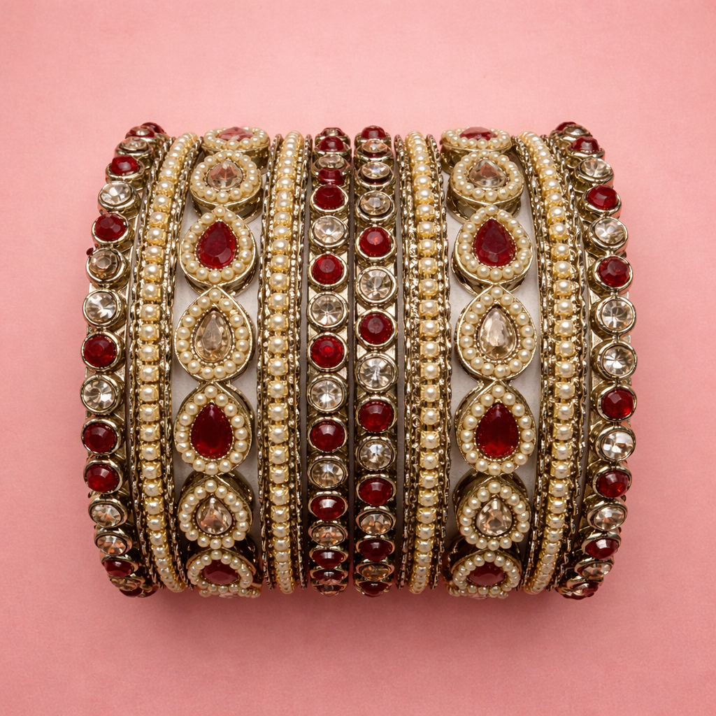 Shrikaa Multicolor Stone Bangles – Traditional Party Wear