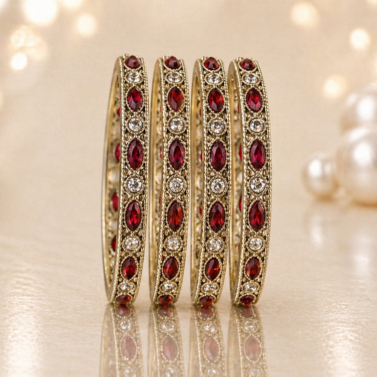 Shrikaa 4 Pcs Kada Set