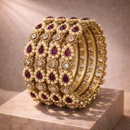 Shrikaa 4 Pcs Kada Set - Elegant