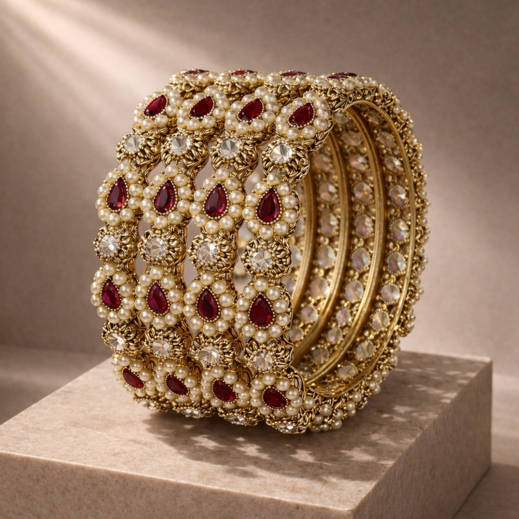 Shrikaa 4 Pcs Kada Set