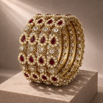 Shrikaa 4 Pcs Kada Set - Elegant