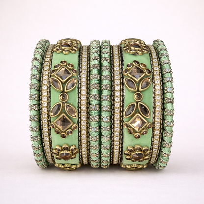 Shrikaa Velvet Bangles SVB-1001 - Light Pista