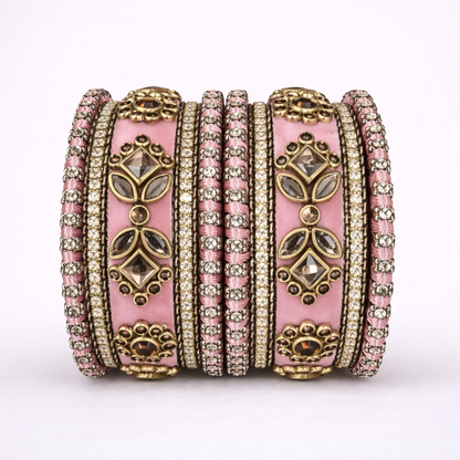 Shrikaa Velvet Bangles SVB-1001 - Baby Pink