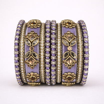 Shrikaa Velvet Bangles SVB-1001 - Light Purple
