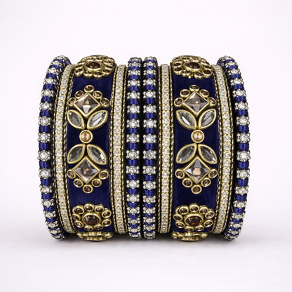 Shrikaa Velvet Bangles SVB-1001 - Royal Blue