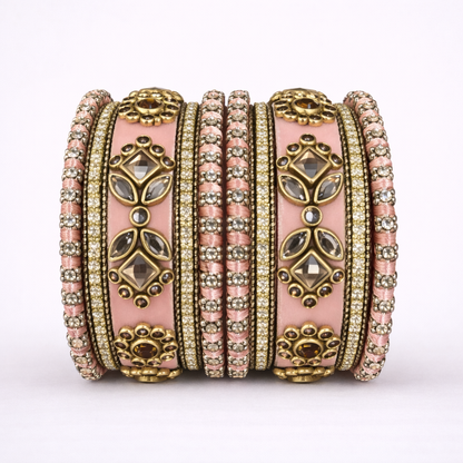 Shrikaa Velvet Bangles SVB-1001 - Blush Pink