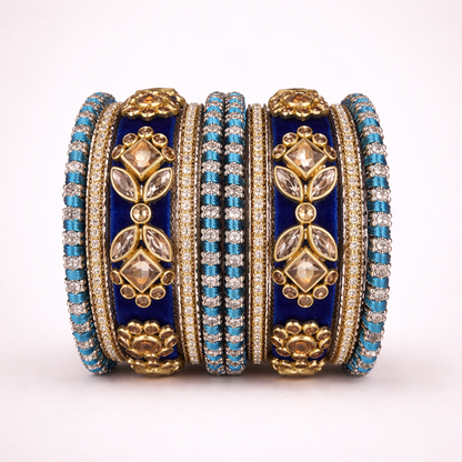 Shrikaa Velvet Bangles SVB-1001 - Navy Blue