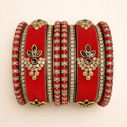 Shrikaa Velvet Bangles SVB-1002 - Red