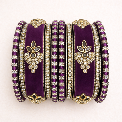Shrikaa Velvet Bangles SVB-1002 - English Purple