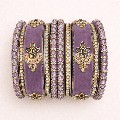 Shrikaa Velvet Bangles SVB-1002 - Light Purple