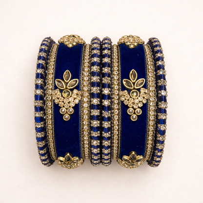 Shrikaa Velvet Bangles SVB-1002 - Navy Blue