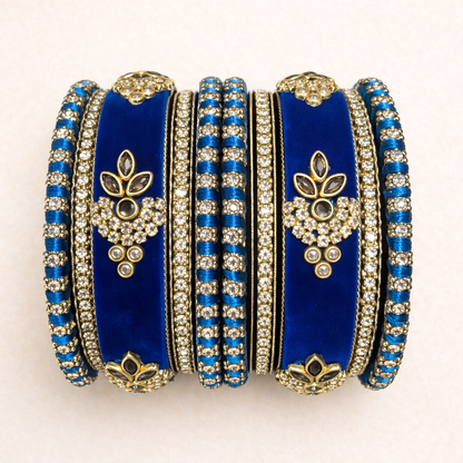Shrikaa Velvet Bangles SVB-1002 - Royal Blue