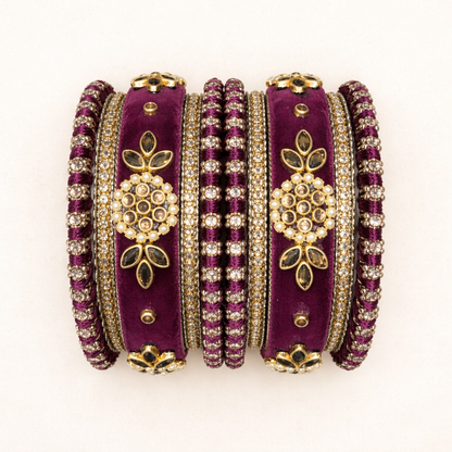 Shrikaa Velvet Bangles SVB-1003 - English Purple