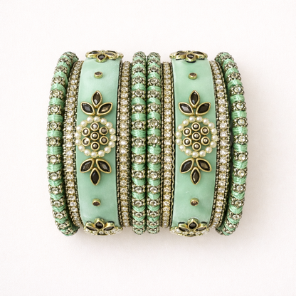Shrikaa Velvet Bangles SVB-1003 - Light Pista