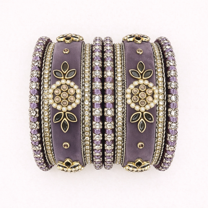 Shrikaa Velvet Bangles SVB-1003 - Light Purple