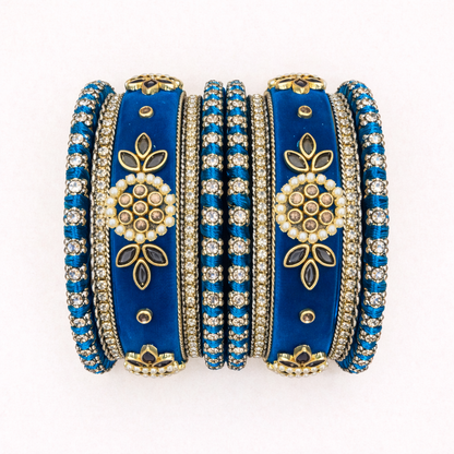Shrikaa Velvet Bangles SVB-1003 - Royal Blue