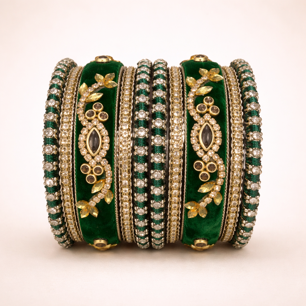 Shrikaa Velvet Bangles - Elegant