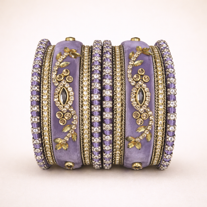 Shrikaa Velvet Bangles SVB-1004 - Light Purple