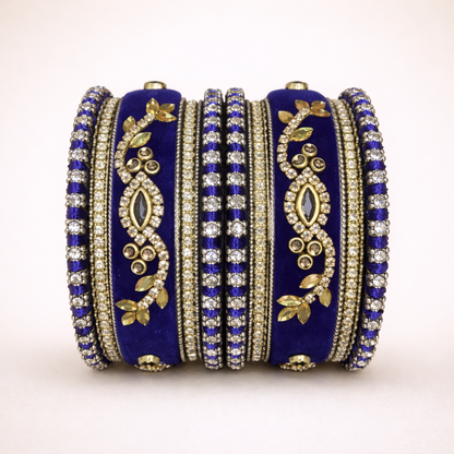 Shrikaa Velvet Bangles SVB-1004 - Navy Blue