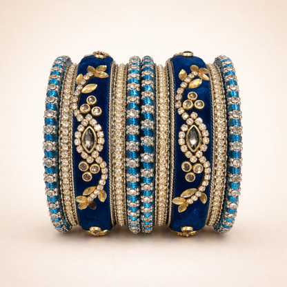 Shrikaa Velvet Bangles SVB-1004 - Royal Blue