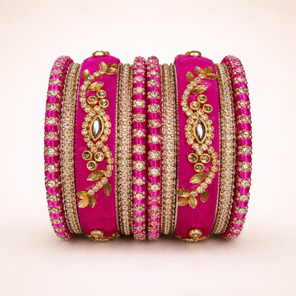 Shrikaa Velvet Bangles SVB-1004 - Rani