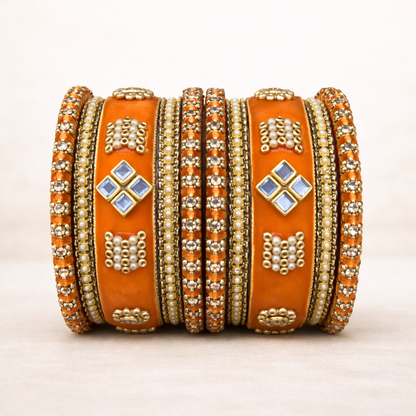 Shrikaa Velvet Bangles SVB-1005 - Orange