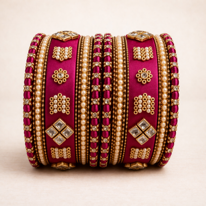 Shrikaa Velvet Bangles SVB-1005 - Rani