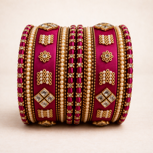 Shrikaa Velvet Bangles SVB-1005 - Rani