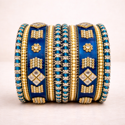 Shrikaa Velvet Bangles SVB-1005 - Royal Blue