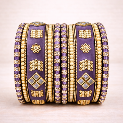 Shrikaa Velvet Bangles SVB-1005 - English Purple